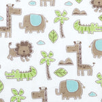 Sage Safari Animals Deluxe Flannel Fitted Crib Sheet