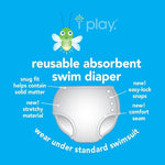 Snap Reusable Absorbent Swimsuit Diaper-Navy Octopus