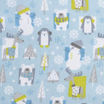 Photo 2 Snow Pals Blue Deluxe Flannel Fitted Crib Sheet