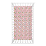 Snow Pals Pink Deluxe Flannel Fitted Crib Sheet