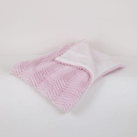 Sweet and Simple Pink Chevron Minky Coverlet
