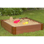 Photo 6 Tool-Free Classic Sienna 4ft. x 4ft. x 11in. Composite Square Sandbox Kit - 1" profile