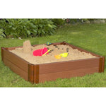 Photo 1 Tool-Free Classic Sienna 4ft. x 4ft. x 11in. Composite Square Sandbox Kit - 1" profile