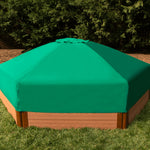Tool-Free Composite Hexagon Sandbox Kit with Telescoping Canopy/Cover - 7' x 8'