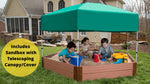 Photo 3 Tool-Free Composite Hexagon Sandbox Kit with Telescoping Canopy/Cover - 7' x 8'