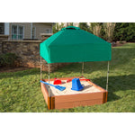 Photo 9 Two Inch Series 4ft. x 4ft. x 11in. Composite Square Sandbox Kit with Canopy/Cover