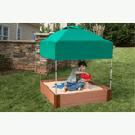 Photo 7 Two Inch Series 4ft. x 4ft. x 11in. Composite Square Sandbox Kit with Canopy/Cover