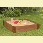 Photo 8 Two Inch Series 4ft. x 4ft. x  11in. Composite Square Sandbox Kit with Collapsible Cover