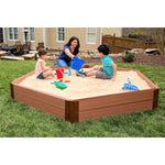 Photo 15 Two Inch Series 7ft. x  8ft. x 11 in. Composite Hexagon Sandbox Kit with Collapsible Cover