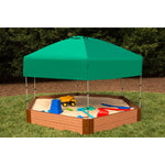 Photo 5 Two Inch Series 7ft. x  8ft. x 11in. Composite Hexagon Sandbox Kit with Canopy/Cover