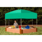 Photo 7 Two Inch Series 7ft. x  8ft. x 11in. Composite Hexagon Sandbox Kit with Canopy/Cover
