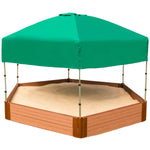 Two Inch Series 7ft. x  8ft. x 11in. Composite Hexagon Sandbox Kit with Canopy/Cover