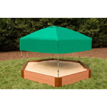 Two Inch Series 7ft. x  8ft. x 11in. Composite Hexagon Sandbox Kit with Canopy/Cover