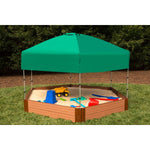 Photo 15 Two Inch Series 7ft. x  8ft. x 11in. Composite Hexagon Sandbox Kit with Canopy/Cover