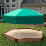Photo 18 Two Inch Series 7ft. x  8ft. x 5.5 in. Composite Hexagon Sandbox Kit with Canopy/Cover