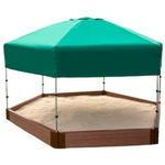 Photo 12 Two Inch Series 7ft. x  8ft. x 5.5 in. Composite Hexagon Sandbox Kit with Canopy/Cover