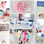 Vintage Collection - Fashion Headband Kit - Baby Shower Games Headband Station Party Supplies for DIY Hair Bow Maker - Make 32 Headbands and 5 Clips